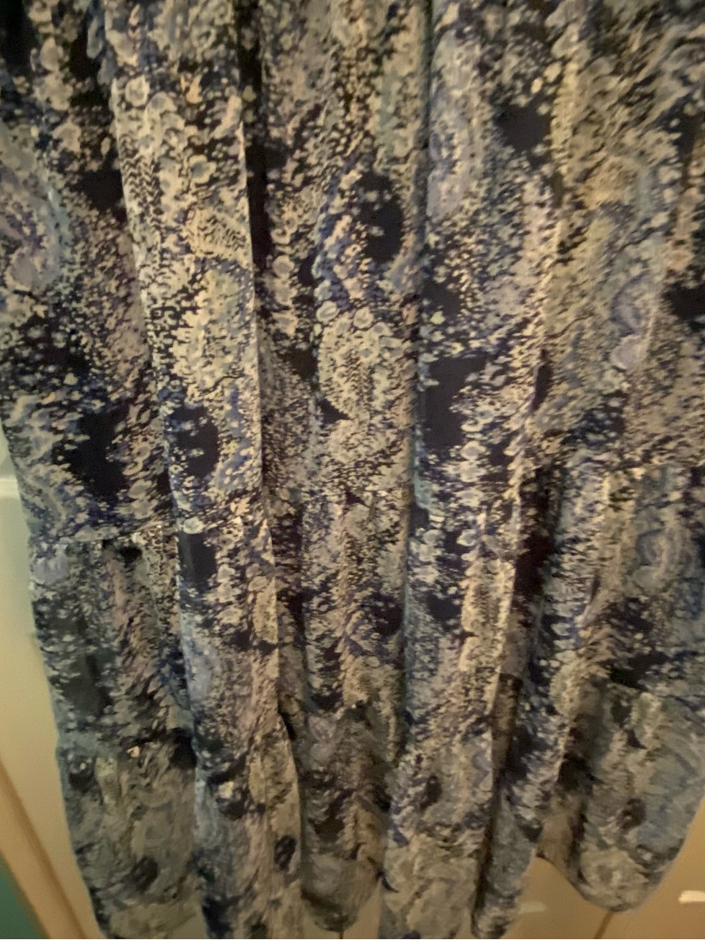 Joie Blue & White Flowy Boho-Chic/Peasant Style/Paisley Pattern Maxi Dress XXL - Picture 11 of 16
